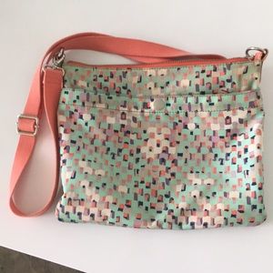 Fossil turquoise and pink cross body purse